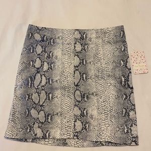 Free People Snakeskin Mini Denim Skirt Size 6